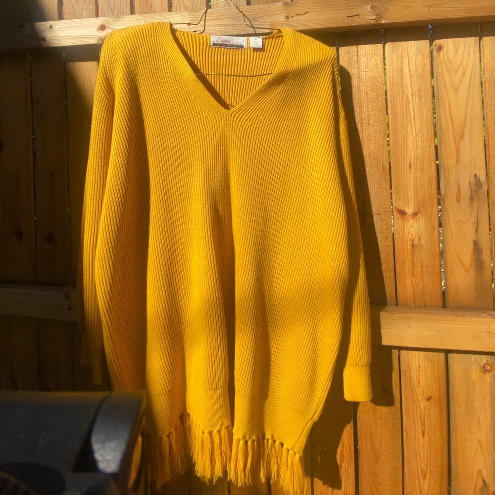 Yellow plus size sweater top
